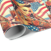 入れ墨をしたアメリカ人の少女 ラッピングペーパー (ロールコーナー)