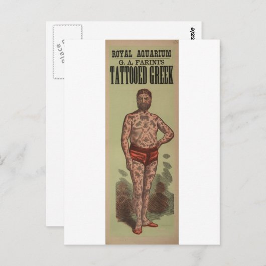 入れ墨をしたギリシャ人 ポストカード (正面/裏面)