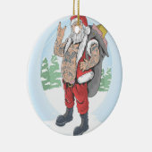 入れ墨をしたサン運タクロースA抱き枕 セラミックオーナメント (右)