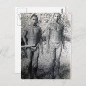入れ墨をしたニューギニアの戦士 ポストカード (正面/裏面)