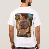 入れ墨をした女の子と地球ビベスT型» Tシャツ (裏面)