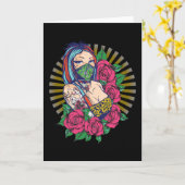 入れ墨を入れた人 カード (黄色い花)