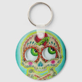 入れ墨スカル キーホルダー (正面)