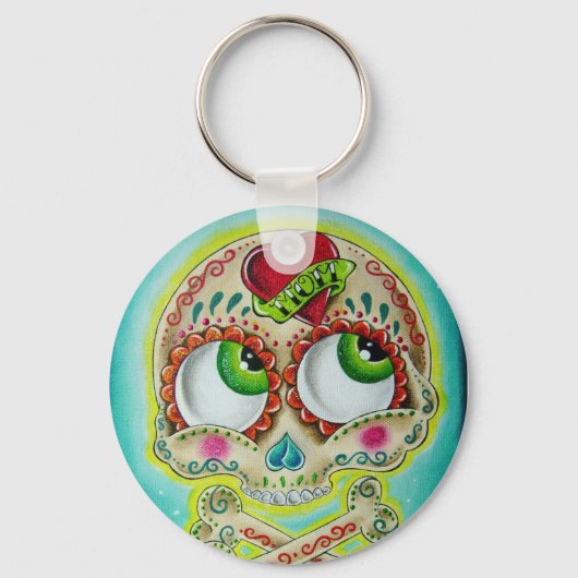 入れ墨スカル キーホルダー (正面)