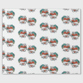 入れ墨ハート、入れ墨グラフィックパーソナライズされた ラッピングペーパー (フラット)