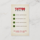 入れ墨パーラーのヴィンテージの名刺 名刺 (裏面)