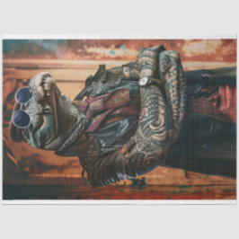 入れ墨ボスアリゲーターフリップ分離 薄葉紙