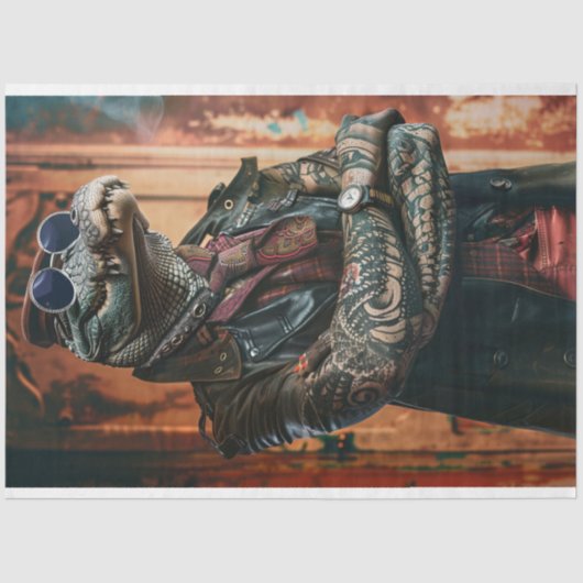 入れ墨ボスアリゲーターフリップ分離 薄葉紙 (正面)