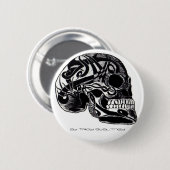 入れ墨ボタンが付いている種族のスカル 缶バッジ (正面&裏面)
