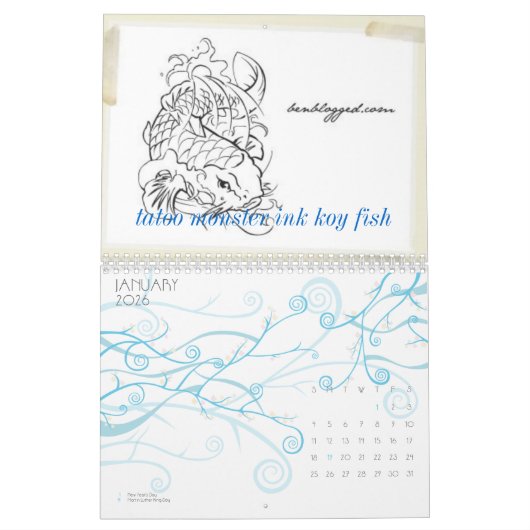 入れ墨モンスターインク カレンダー (1月 2026)