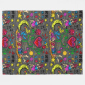 入れ墨愛ピンナップの芸術 フリースブランケット (正面(横))