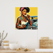 入れ墨整備士ピンアップ ポスター (キッチン)