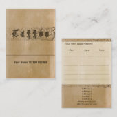 入れ墨-ビジネス、スケジュールカード 予約カード (正面/裏面)