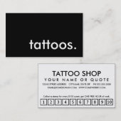 入れ墨。 ロイヤリティのパンチカード ロイヤリティカード (正面/裏面)