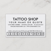 入れ墨。 ロイヤリティのパンチカード ロイヤリティカード (裏面)