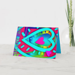 入れ子になったハートポップ・アートの色のバレンタインの挨拶 シーズンカード