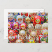 入れ子になった伝統的人形ロシアののクローズアップ ポストカード (正面/裏面)