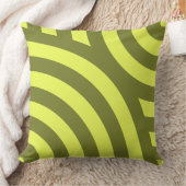 入れ子になった黄色の4分の1円ストライプの文字 クッション (ブランケット)