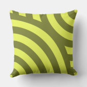 入れ子になった黄色の4分の1円ストライプの文字 クッション (裏面)