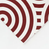 入れ子赤と白になった円形繰り返しパターン フリースブランケット (角)