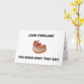 入れ歯と補聴ユーモア カード (黄色い花)