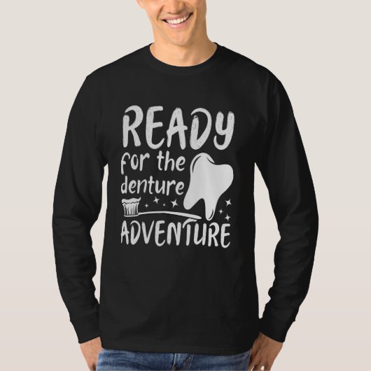 入れ歯+アドベンチャー+歯科医+歯科助手+ラボテック Tシャツ (正面)