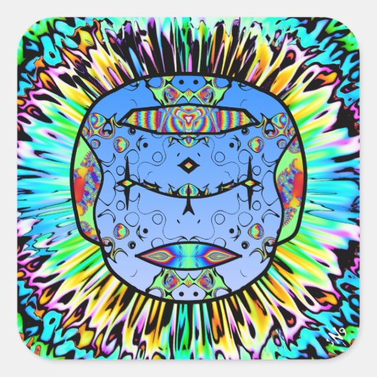 入カラフル墨スカルv0 スクエアシール (正面)