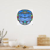 入カラフル墨スカルv0 ポスター (キッチン)