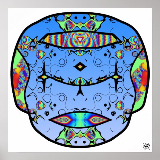 入カラフル墨スカルv0 ポスター (正面)