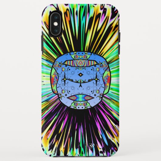 入カラフル墨スカルv0 Case-Mate iPhoneケース (裏面)
