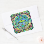 入カラフル墨スカルv1 スクエアシール (封筒)