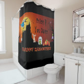 入力もしYou Dareハッピーハローウィン(Chihuahua) シャワーカーテン (インサイチュ)