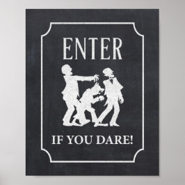 入力もしYou DareハローウィンパーティChalkboardサイン ポスター