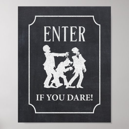 入力もしYou DareハローウィンパーティChalkboardサイン ポスター (正面)