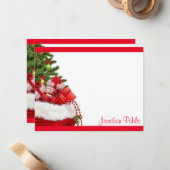 入力済みモノグラムクリスマステンプレート 個人用 ノートカード (正面/裏面インサイチュ)