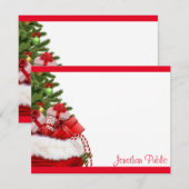 入力済みモノグラムクリスマステンプレート 個人用 ノートカード (正面/裏面)