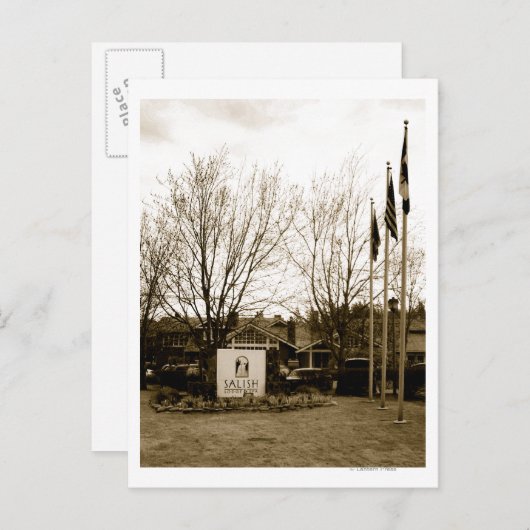 入口の看板とロッジの景色 ポストカード (正面/裏面)