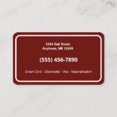 入国市民権 名刺 (裏面)