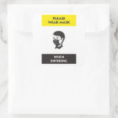 入場の際は衣服顔マスクをお願い スクエアシール (バッグ)