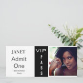 入場料チケット任意の年齢誕生日フォトブラック 招待状 (スタンド正面)