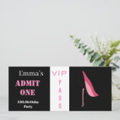 入場料チケット女性エレガントブラックピンク 招待状 (スタンド正面)