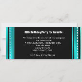 入場料チケット誕生日パーティフォトティール(緑がかった色)ブラック 招待状 (裏面)