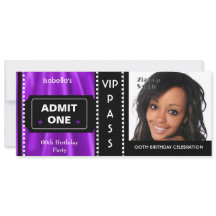入場料チケット誕生日パーティー写真パープルブラック