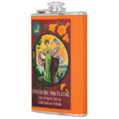 入場日広告、州のフェスティバル フラスク (左)