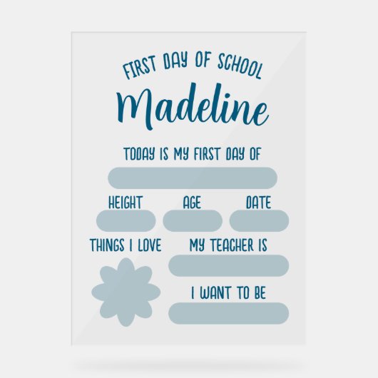 入学カスタム初日を迎える アクリルサイン (正面)