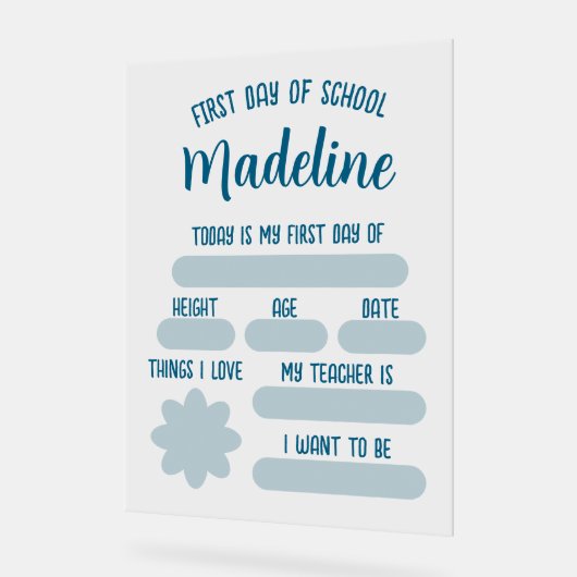 入学カスタム初日を迎える アクリルサイン (傾斜)