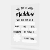 入学カスタム初日を迎える アクリルサイン (傾斜)