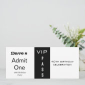 入学チケット任意の年齢誕生日ブラック&ホワイト 招待状 (スタンド正面)