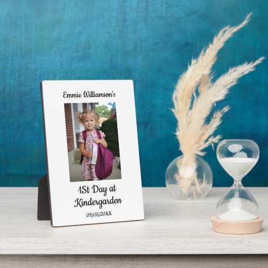入学日 学校の写真 現代のスクリプト 子供の写真 フォトプラーク (側面)