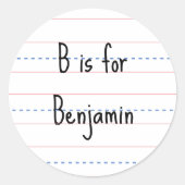 入学準備 ノートテーマ 名前イニシャル ラウンドシール (正面)